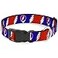 Buckle-Down BuckleDown Plastic Clip Collar Steal Your Face wLightning Bolt Repeat RedWhiteBlue 12 Wide Fits 915 Neck Large
