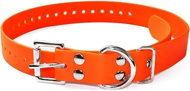 Educator Biothane Dog Collar Waterproof Odorproof Metal Buckle and D Ring Adjustable for Custom Fit Cool and Comfortable for Small Medium or Large Dogs 34Inch Orange