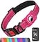 Erbine AirTag Dog Collar with AirTag Holder Compatible for Air Tag Reflective Soft Padded Safety Locking Buckle Adjustable Nylon for Small Medium Large Dogs HotpinkS