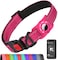 Erbine AirTag Dog Collar with AirTag Holder Compatible for Air Tag Reflective Soft Padded Safety Locking Buckle Adjustable Nylon for Small Medium Large Dogs HotpinkS
