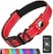 Erbine AirTag Dog Collar with AirTag Holder Compatible for Air Tag Reflective Soft Padded Safety Locking Buckle Adjustable Nylon for Small Medium Large Dogs RedM