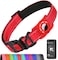Erbine AirTag Dog Collar with AirTag Holder Compatible for Air Tag Reflective Soft Padded Safety Locking Buckle Adjustable Nylon for Small Medium Large Dogs RedM