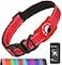 Erbine AirTag Dog Collar with AirTag Holder Compatible for Air Tag Reflective Soft Padded Safety Locking Buckle Adjustable Nylon for Small Medium Large Dogs RedXS