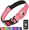 Erbine AirTag Dog Collar with AirTag Holder Compatible for Air Tag Reflective Soft Padded Safety Locking Buckle Adjustable Nylon for Small Medium Large Dogs PinkS
