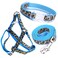 Mile High Life Leopard Dog Harness Collar Leash Set Adjustable No Pull Dog Halter Harness for Small Breed Dogs Easy Control for Training Walking Blue XS Chest 915 Neck 812