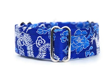 SightHound Gang Satin Lined Martingale Collar 12 Wide for IG Italian Greyhound Whippet Puppy Collar Other Breeds with Similar Neck Blue L 105125