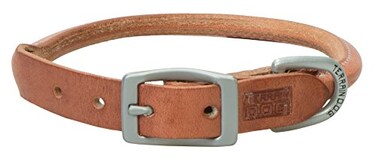 Terrain D.O.G. Terrain DOG Harness Leather Rolled Dog Collar Russet 17 15 18 in 34 in width