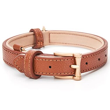 bluben bluben Leather Dog Collars Classic Soft Padded Leather Stylish Breathable Collar for Small Medium Large Dogs
