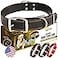 ADITYNA Heavy Duty Leather Dog Collar for Large Dogs Soft and Strong Black Leather Collar for Walking and Training Large Fit 17 23 Neck Black