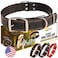 ADITYNA Heavy Duty Leather Dog Collar for Large Dogs Soft and Strong Black Leather Collar for Walking and Training Large Fit 17 23 Neck Black