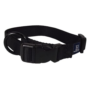 Hamilton Adjustable Nylon Dog Collar for Small Medium Large Dogs Black 34 Wide x 1622 Neck