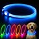 Flashseen LED Dog Collar USB Rechargeable Glowing Lighted Up Collar Cuttable WaterResistant TPU Safety Collar Lights for Small Medium Large Dogs