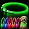 Flashseen LED Dog Collar USB Rechargeable Glowing Lighted Up Collar Cuttable WaterResistant TPU Safety Collar Lights for Small Medium Large Dogs