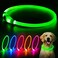 Flashseen LED Dog Collar USB Rechargeable Glowing Lighted Up Collar Cuttable WaterResistant TPU Safety Collar Lights for Small Medium Large Dogs
