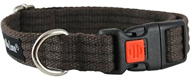 Dogs My Love Cotton Web Adjustable Dog Collar with Locking Device 4 Sizes Black Medium Neck 1419 Width 34