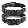 LIEVUIKEN 2 Pack Reflective Dog Collar with Safety Locking Buckle Adjustable Soft Breathable Comfortable Nylon Pet Collar for Small Medium and Large Dogs Black S