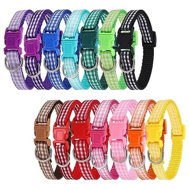Auidy6TXD 14pcs Puppy Collars for Litter Adjustable Whelping Puppy Collars Soft Nylon Id Collars for Small DogsSmall