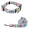 Lucky Love Dog Adjustable Fun Style Collar and Leash Set for Dogs Bright Color Matching Dog Collar and Leash Large SOCO Combo