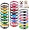YOY 25 pcsSet Soft Nylon Puppy Whelping ID Collars Adjustable Reusable Washable Baby Dog ID Bands Pet Identification for Breeders Neck 8 13