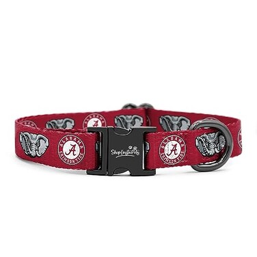 ShopInstaPets Alabama Crimson Tide Custom Handmade Adjustable Nylon Collars and Leashes Large Collar