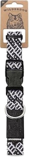 Wilderdog Climbing Rope Dog Collar Outdoor Durable Climbing Rope Design with HeavyDuty Secure Hardware for Safety Adjustable to fit 1318 Around with a 1 Band Medium Black White