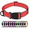 TagME Reflective Nylon Dog Collars Adjustable Classic Pet Collar with Quick Release Buckle for Large Dogs Red 10 Width