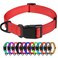 TagME Reflective Nylon Dog Collars Adjustable Classic Pet Collar with Quick Release Buckle for Large Dogs Red 10 Width