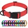 TagME Reflective Nylon Dog Collars Adjustable Classic Pet Collar with Quick Release Buckle for Large Dogs Red 10 Width