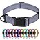 TagME Reflective Nylon Dog Collars Adjustable Classic Pet Collar with Quick Release Buckle for Large Dogs Grey 10 Width