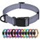 TagME Reflective Nylon Dog Collars Adjustable Classic Pet Collar with Quick Release Buckle for Large Dogs Grey 10 Width