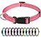 TagME Reflective Nylon Dog Collars Adjustable Classic Pet Collar with Quick Release Buckle for Puppy Baby Pink 38 Width