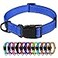 TagME Reflective Nylon Dog Collars Adjustable Classic Pet Collar with Quick Release Buckle for Large Dogs Royal Blue 10 Width