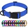 TagME Reflective Nylon Dog Collars Adjustable Classic Pet Collar with Quick Release Buckle for Large Dogs Royal Blue 10 Width