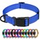 TagME Reflective Nylon Dog Collars Adjustable Classic Pet Collar with Quick Release Buckle for Large Dogs Royal Blue 10 Width