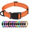 TagME Reflective Nylon Dog Collars Adjustable Classic Pet Collar with Quick Release Buckle for Extra Large Dogs Orange 1 Width