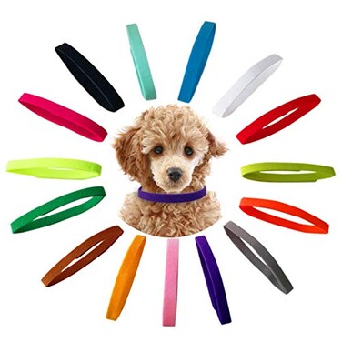 TTSAM 15 Pcs Puppy Id Collars 15 Colors Puppy Whelping Collars DoubleSided Soft Adjustable Dog ID Bands Identification Collar for for Puppies Small Cat Kitten Newborn Pet Reusable