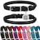 BRONZEDOG Rolled Leather Dog Collar for Small Medium Large Dogs with QR ID Tag L 1618 Inch Glossy Black