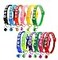 ICATHUNY 12 Colors Dog Collar Breathable Nylon Pet Collar Adjustable for Small Medium Dogs with Bell 12PCS