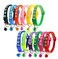 ICATHUNY 12 Colors Dog Collar Breathable Nylon Pet Collar Adjustable for Small Medium Dogs with Bell 12PCS