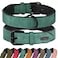 Didog Soft Padded Leather Dog Collar Breathable Heavy Duty Dog Collar Leather with Adjustable RustProof Metal Buckle for Small Medium Large Dogs Green XL
