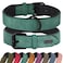 Didog Soft Padded Leather Dog Collar Breathable Heavy Duty Dog Collar Leather with Adjustable RustProof Metal Buckle for Small Medium Large Dogs Green XL