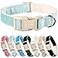 ARING PET Dog CollarCotton Puppy Collar for Small Dogs Lightweight Comfortable Green Pet Collars with Quick Release Buckle for Small Medium Large Dog