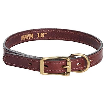 Mendota Products Mendota Pet Leather Standard Collar Dog Collar Made in The USA Chestnut 34 in x 16 in