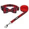 azuza Christmas Buffalo Dog Collar and Leash Set Classic Plaid Collar with Removable Bowtie and Matching Leash for Puppy Small Dogs