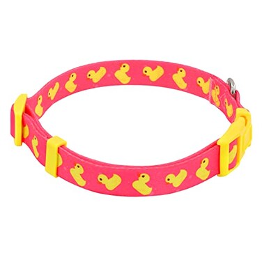 HDE Nylon Dog Collar Adjustable Soft Puppy Collars for Small Medium Large Dogs Ducks Pink M