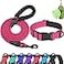 Dynmeow Reflective Dog Collar and Leash Set 6FT Strong Climbing Rope Leash with Padded Handle Adjustable Pet Collar with Soft Neoprene Padding for Puppy Small Dogs HotPink Xs