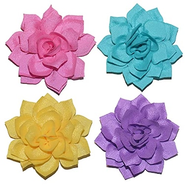 Viewind Dog Collar Flowers Attachement Cat Bow Tie Flora Accessories SetGirl or Boy Pet Grooming OD 8cm 4pcs
