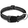 BOOMIBOO Reflective Dog Collar with Buckle Adjustable Safety Nylon Collars for Small Medium Large Dogs Black S
