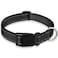 BOOMIBOO Reflective Dog Collar with Buckle Adjustable Safety Nylon Collars for Small Medium Large Dogs Black S