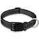BOOMIBOO Reflective Dog Collar with Buckle Adjustable Safety Nylon Collars for Small Medium Large Dogs Black S